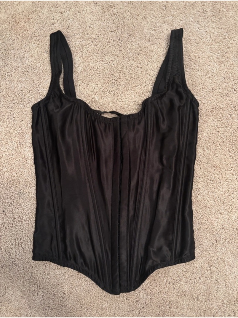 Black Satin Corset Top Victoria’s Secret